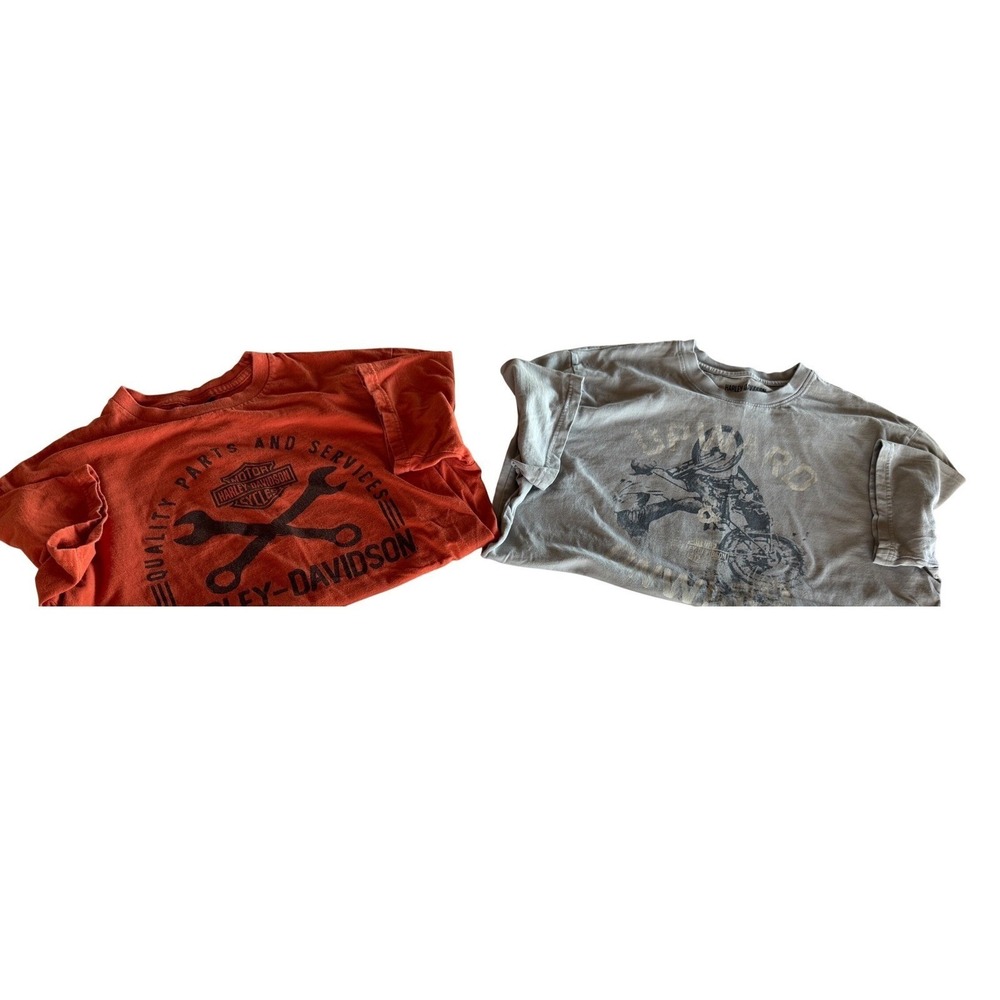 Lot‎ of 2 Harley-Davidson Mens Graphic T-Shirt Bundle Orange Gray Size Large - Picture 12 of 12
